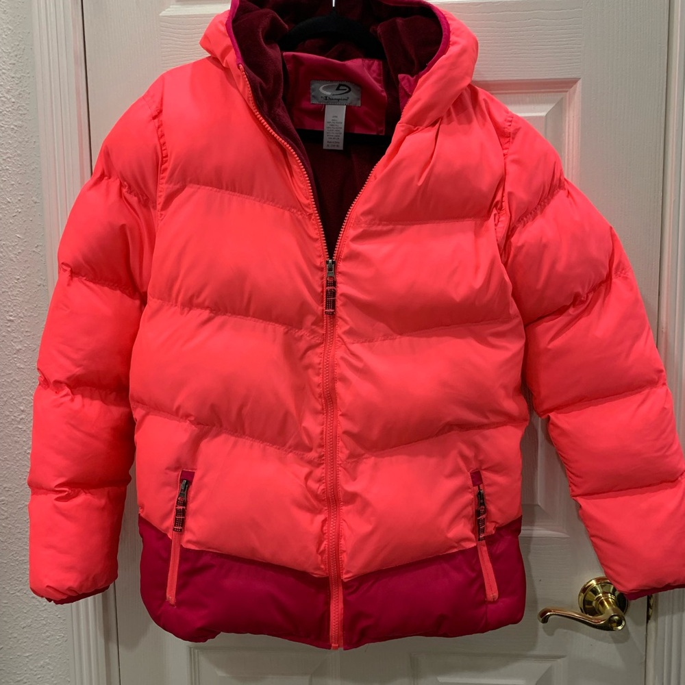 Champion Kids Two-Tone Pink Puffer Jacket